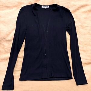 Joah brown, black long sleeve zip up